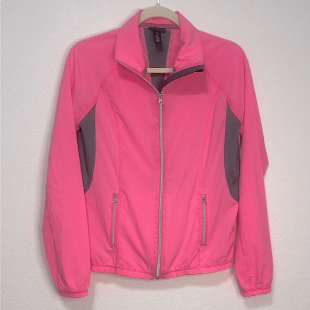 Live Love Dream Pink and Gray Utility Jacket Size Medium PTP 19” EUC